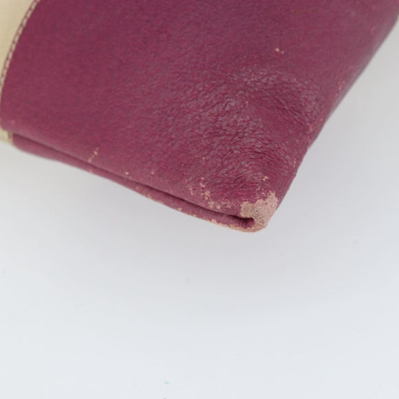 PRADA Tote Bag Canvas Beige Silver Auth 170406