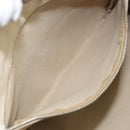 PRADA Tote Bag Canvas Beige Silver Auth 170406-22