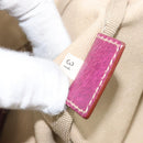 PRADA Tote Bag Canvas Beige Silver Auth 170406-10