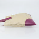 PRADA Tote Bag Canvas Beige Silver Auth 170406-4