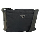 PRADA Shoulder Bag Nylon Black Silver Auth 170408-1