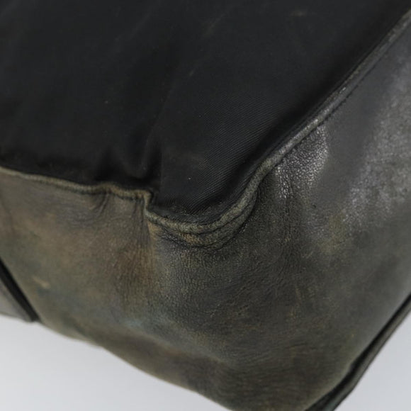 PRADA Shoulder Bag Nylon Black Silver Auth 170408
