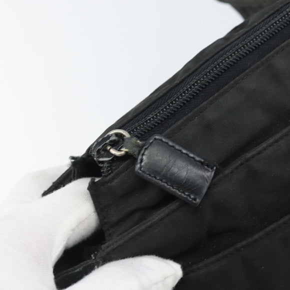 PRADA Shoulder Bag Nylon Black Silver Auth 170408