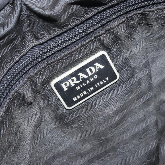 PRADA Shoulder Bag Nylon Black Silver Auth 170408