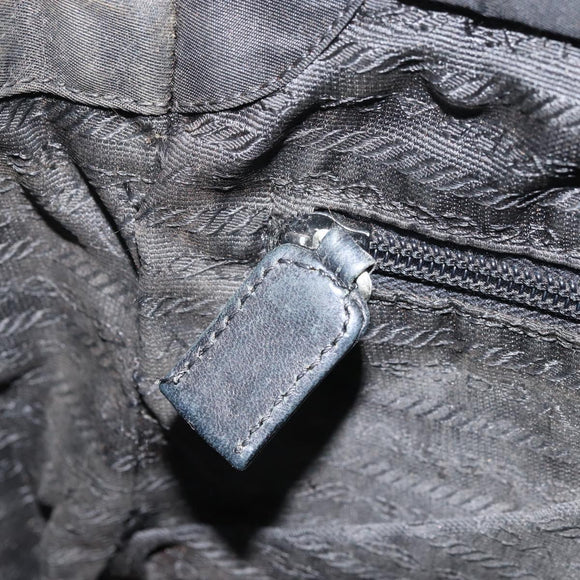 PRADA Shoulder Bag Nylon Black Silver Auth 170408
