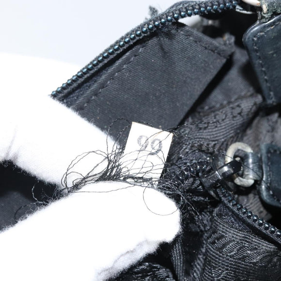 PRADA Shoulder Bag Nylon Black Silver Auth 170408