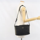 PRADA Shoulder Bag Nylon Black Silver Auth 170408-26