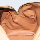 CELINE Macadam Canvas Hand Bag PVC Leather Brown Gold Auth 170409-19