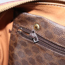 CELINE Macadam Canvas Hand Bag PVC Leather Brown Gold Auth 170409-21