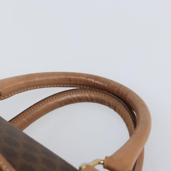 CELINE Macadam Canvas Hand Bag PVC Leather Brown Gold Auth 170409