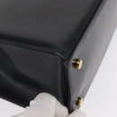 Salvatore Ferragamo Vala Ribbon Shoulder Bag Leather Navy Gold Auth 170410-10