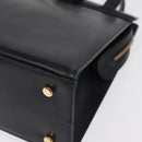 Salvatore Ferragamo Vala Ribbon Shoulder Bag Leather Navy Gold Auth 170410-11