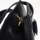 Salvatore Ferragamo Vala Ribbon Shoulder Bag Leather Navy Gold Auth 170410-15