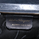 Salvatore Ferragamo Vala Ribbon Shoulder Bag Leather Navy Gold Auth 170410-16