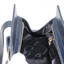 Salvatore Ferragamo Vala Ribbon Shoulder Bag Leather Navy Gold Auth 170410-19