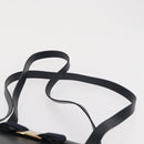 Salvatore Ferragamo Vala Ribbon Shoulder Bag Leather Navy Gold Auth 170410-8