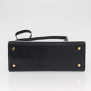Salvatore Ferragamo Vala Ribbon Shoulder Bag Leather Navy Gold Auth 170410-9