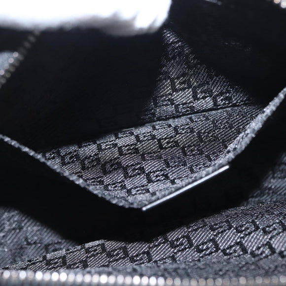 GUCCI Clutch Bag Nylon Black Silver 108844 Auth 170413