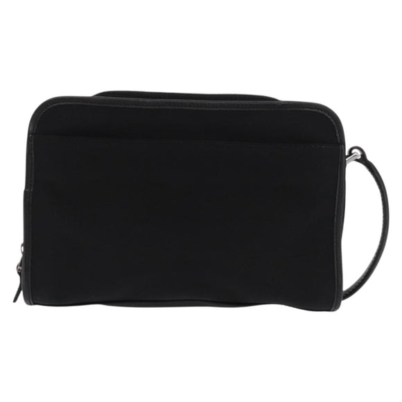 GUCCI Clutch Bag Nylon Black Silver 108844 Auth 170413