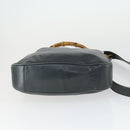 GUCCI Bamboo Hand Bag Leather 2way Black Gold 001 2113 1638 Auth 170415-5