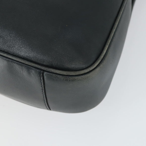 GUCCI Bamboo Hand Bag Leather 2way Black Gold 001 2113 1638 Auth 170415