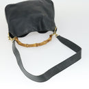 GUCCI Bamboo Hand Bag Leather 2way Black Gold 001 2113 1638 Auth 170415-7