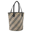 BURBERRY Nova Check Blue Label Tote Bag Canvas Beige Auth 170421-1