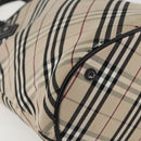 BURBERRY Nova Check Blue Label Tote Bag Canvas Beige Auth 170421-14