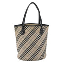BURBERRY Nova Check Blue Label Tote Bag Canvas Beige Auth 170421-2