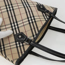 BURBERRY Nova Check Blue Label Tote Bag Canvas Beige Auth 170421-6