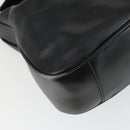 GUCCI Bamboo Hand Bag Leather 2way Black Gold 001 1638 2615 Auth 170422-16