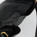 GUCCI Bamboo Hand Bag Leather 2way Black Gold 001 1638 2615 Auth 170422-6