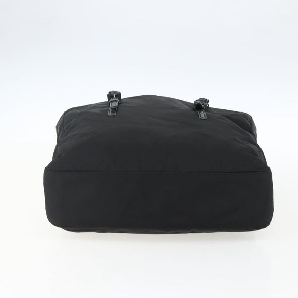 PRADA Chain Shoulder Bag Nylon Black Auth 170424