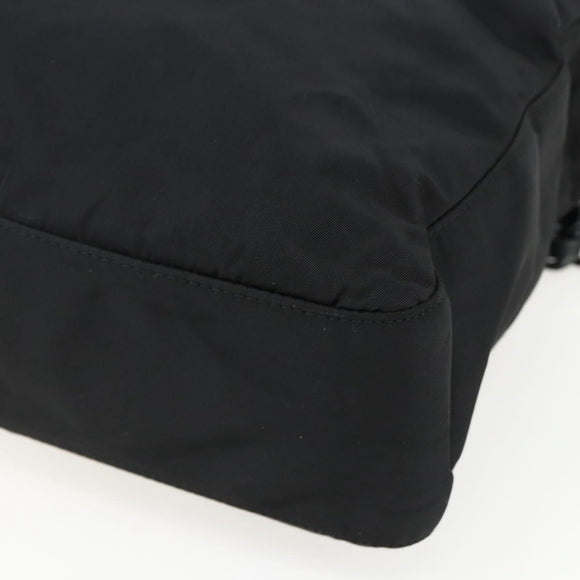 PRADA Chain Shoulder Bag Nylon Black Auth 170424
