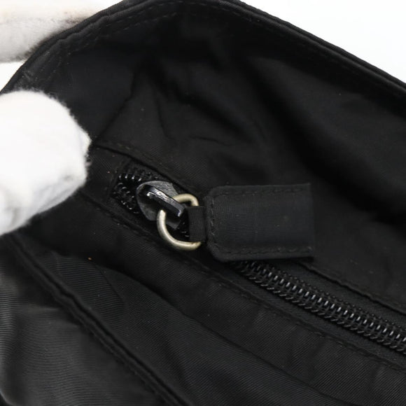 PRADA Chain Shoulder Bag Nylon Black Auth 170424