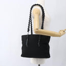 PRADA Chain Shoulder Bag Nylon Black Auth 170424-25