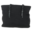 PRADA Chain Shoulder Bag Nylon Black Auth 170424-13