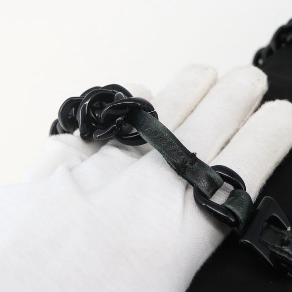 PRADA Chain Shoulder Bag Nylon Black Auth 170424