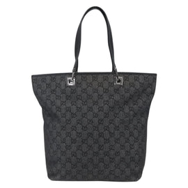 GUCCI GG Canvas Tote Bag Black Silver 31243 Auth 170425A - 0