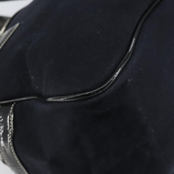 BURBERRY Nova Check Blue Label Hand Bag Canvas Black Auth 170426