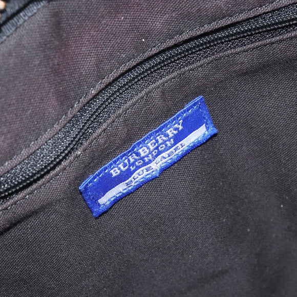 BURBERRY Nova Check Blue Label Hand Bag Canvas Black Auth 170426