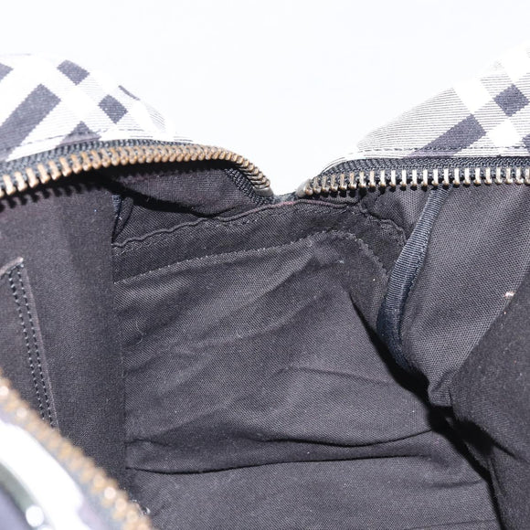 BURBERRY Nova Check Blue Label Hand Bag Canvas Black Auth 170426
