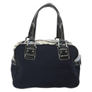 BURBERRY Nova Check Blue Label Hand Bag Canvas Black Auth 170426-2