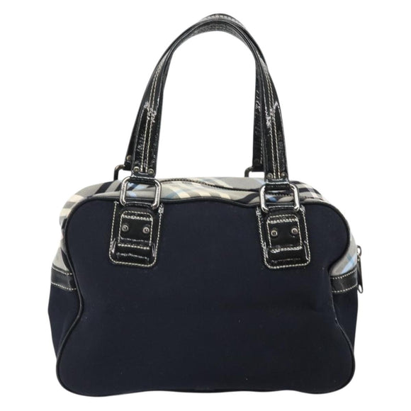 BURBERRY Nova Check Blue Label Hand Bag Canvas Black Auth 170426