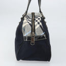 BURBERRY Nova Check Blue Label Hand Bag Canvas Black Auth 170426-3