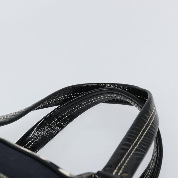 BURBERRY Nova Check Blue Label Hand Bag Canvas Black Auth 170426