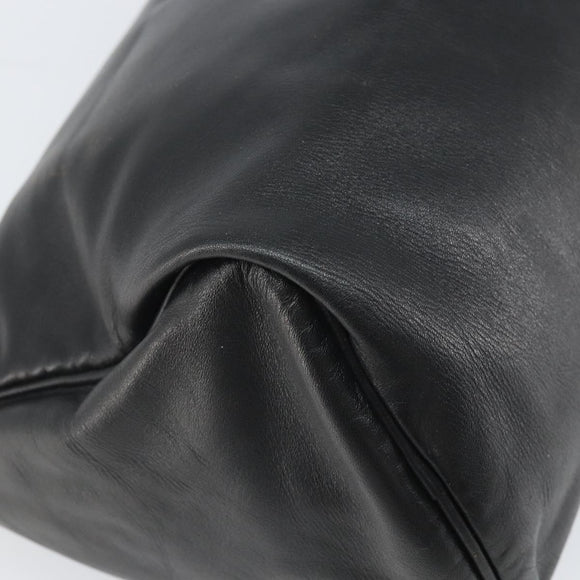 LOEWE Anagram Pouch Leather Black Gold Auth 170433