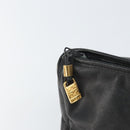 LOEWE Anagram Pouch Leather Black Gold Auth 170433-9
