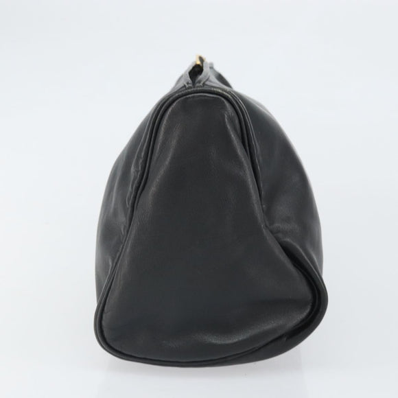 LOEWE Anagram Pouch Leather Black Gold Auth 170433