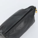 LOEWE Anagram Pouch Leather Black Gold Auth 170433-5